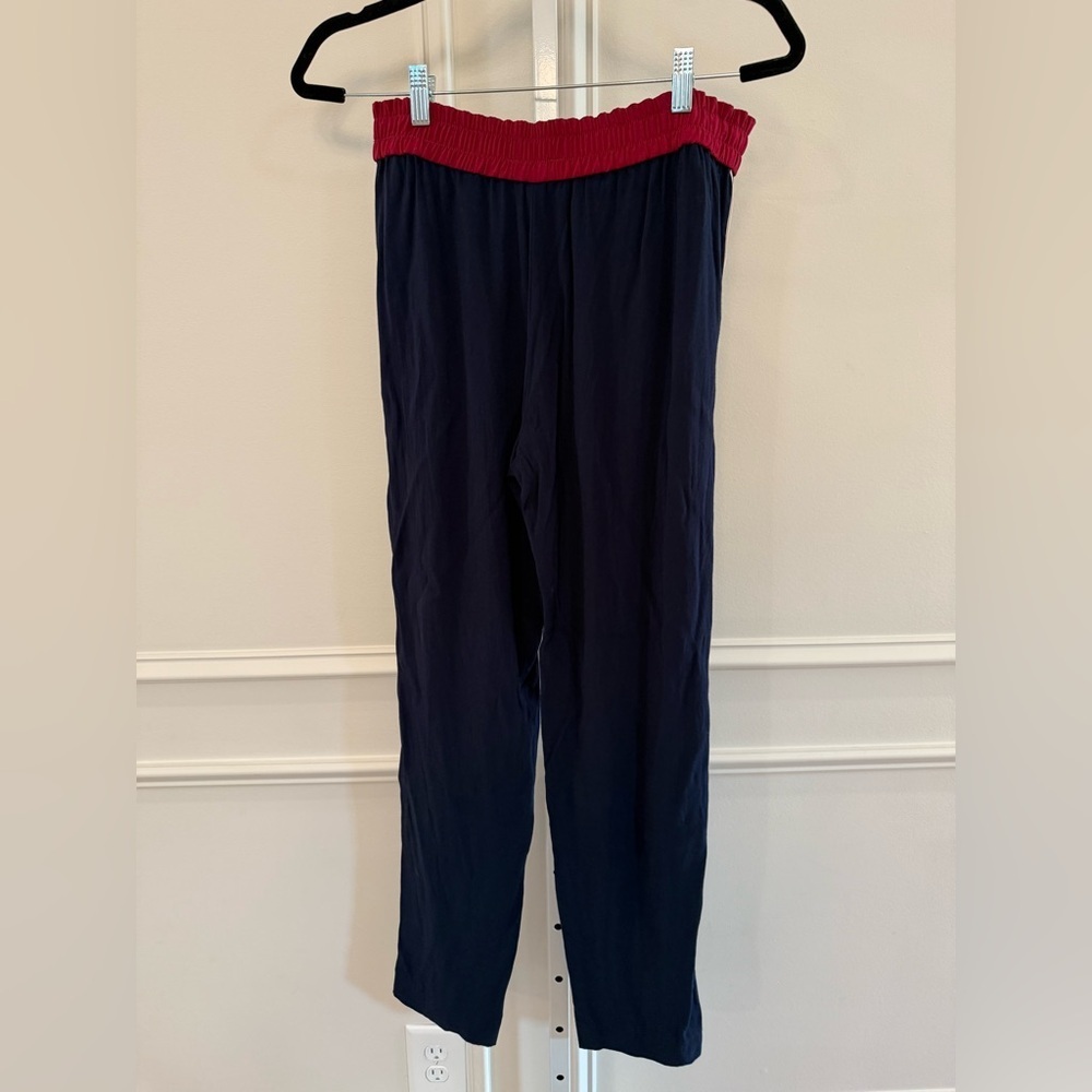 Sandro Navy Joggers with Red Waistband - Picture 5 of 7
